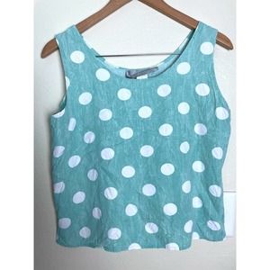 Stella Shirt Tank Women's Medium Sleeveless Crop Polka Dots